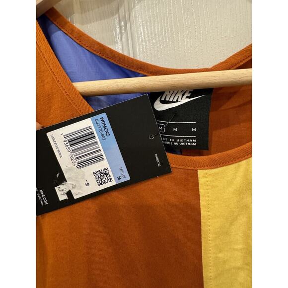 Nike Icon Clash Women's M Colorblock Athletic Tank Gym Top Yellow Blue NWT - Picture 6 of 8